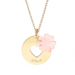 Personalised necklace heart medal gold plated