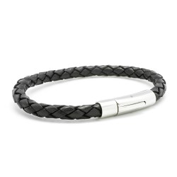 personalised leather bracelet steel