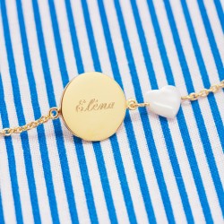 Engravable chain bracelet gold plated