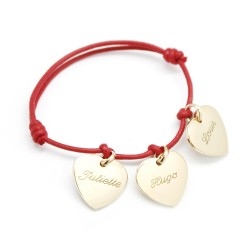 cord bracelet gold plated heart to engrave