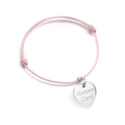 personalised cord bracelet sterling silver heart