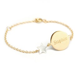Personalised chain bracelet gold plated