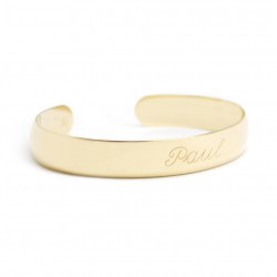 Wide Open Bangle - Gold Plated