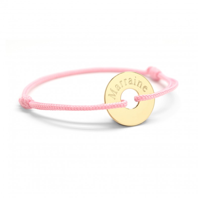 personalised cord bracelet gold plated