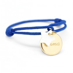 personalised kids cord bracelet gold plated