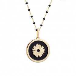 Flower Black Medal Pendant...