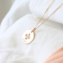 personalised mimosa cross necklace gold plated
